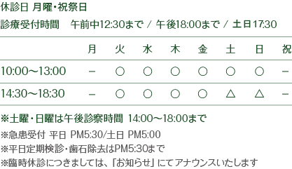 岩槻ほんまる歯科医院 診療時間